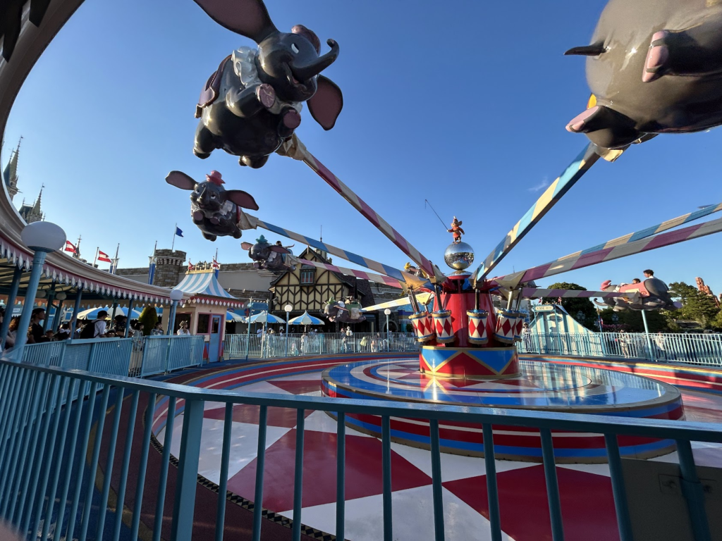 Flying Dumbo at disneyland