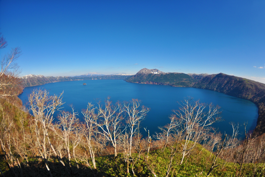 Large lake surrounded by mountains