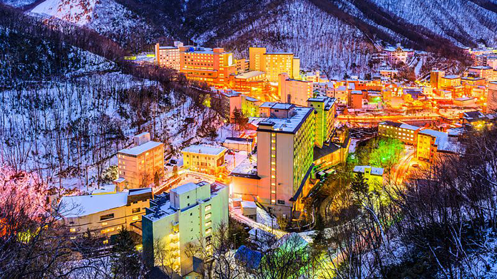 Hot spring resort from the sky