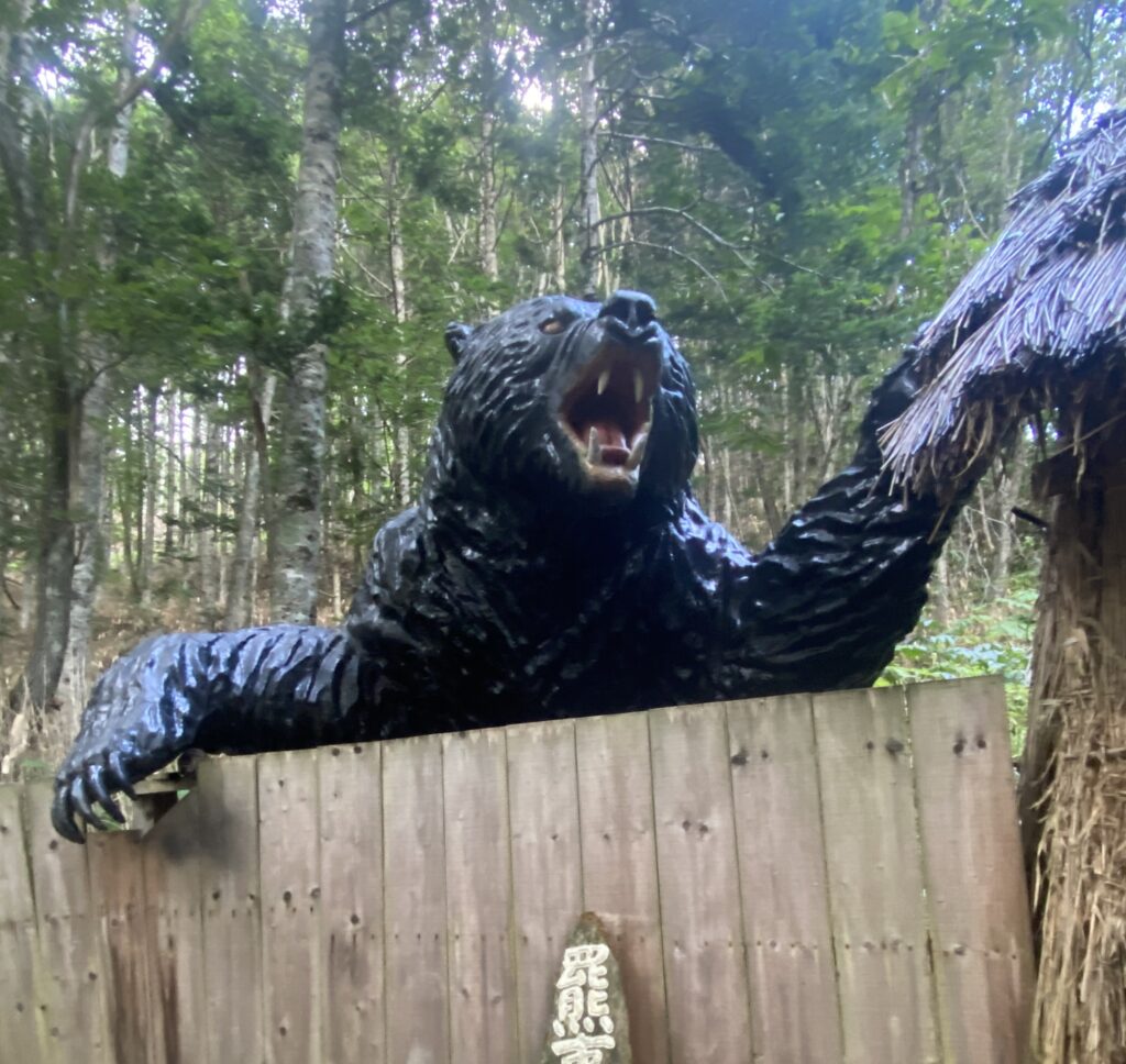 Large bear statue at the Sankebetsu Bear Attack Site