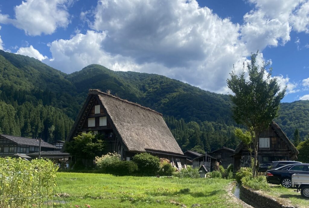 Close-up of a gassho-zukuri house in Shirakawa-go