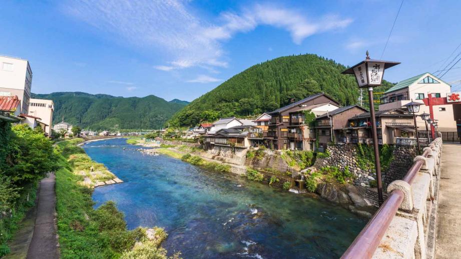 Gujo Hachiman townscape with clean waterways and historic charm in Gifu Prefecture