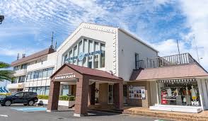 Modern Japanese city building with architectural features combining western and Japanese styles