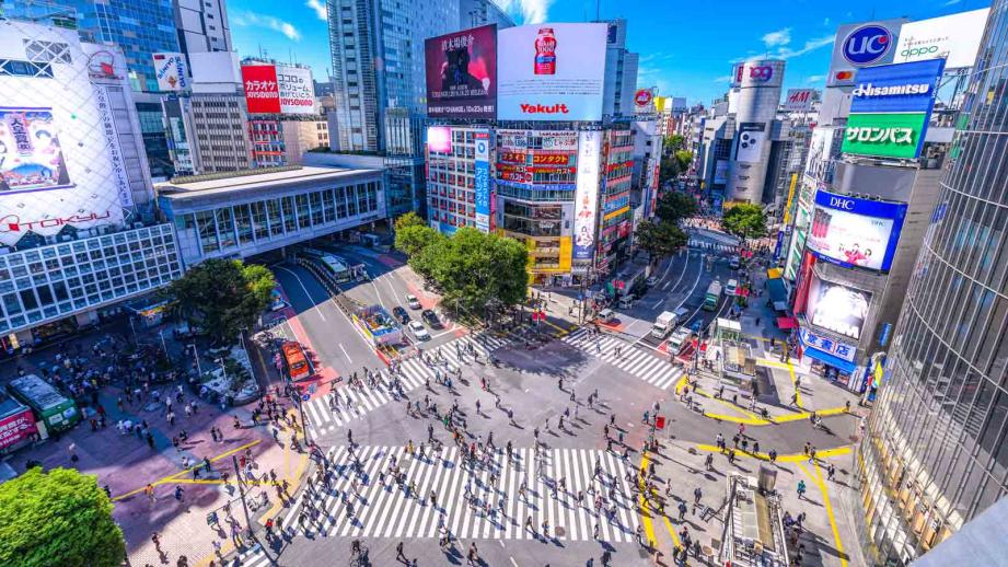 Daytime Shibuya streetscape